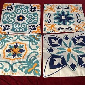Colorful Decorative Tile Pattern pillow covers